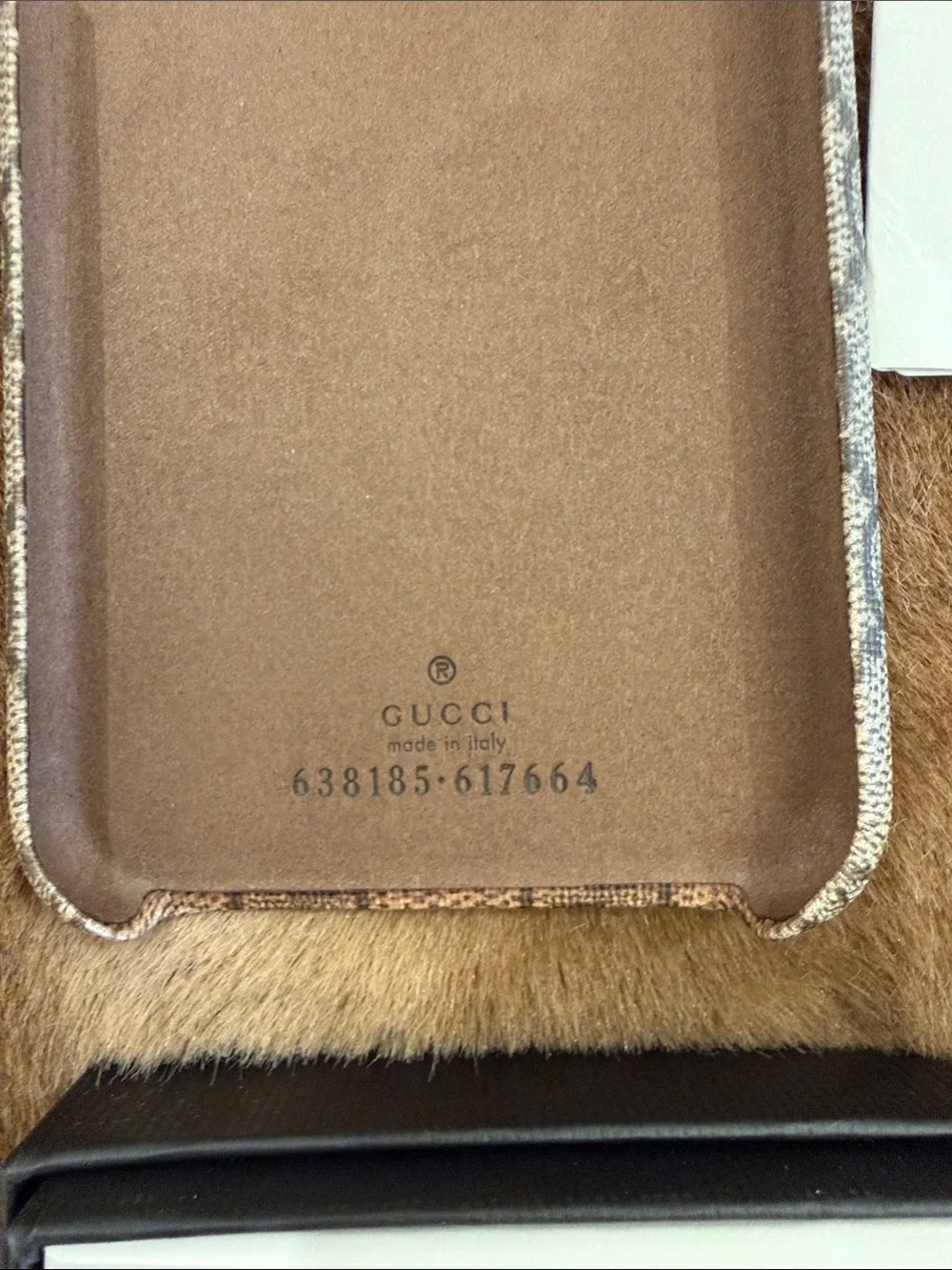 Gucci Cream and Black Branded Phone Case
